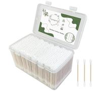 Bamboo Cotton Swabs - Biodegradable & Organic Bamboo Cotton Buds - 100% Eco-Friendly & Natural Double Round Thick Tips for Ear Wax Removal, Makeup, Electronics Cleaning, Gun Maintenance (800 Count)