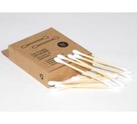 Bamboo Cotton Swabs, Organic Swab Round Tips, Natural Wooden Buds for Ears, Double Heads, Ear Sticks, Travel Makeup Remover, Q-tips, 900 Count