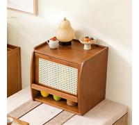 Bamboo Countertop Storage Cabinet, Farmhouse Style Cupboard for Kitchen, Extra Large Bread Box, Pantry Sideboard, Coffee Bar Cabinet for Storing Cups, Natural