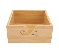 Bamboo Crochet Bowl Holder | Square Yarn Storage for Knitting/Crocheting | Vintage Design with Nature Texture | Strong & Smooth Wool Organizer