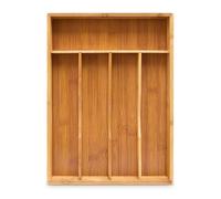 Bamboo cutlery tray Kitchen Utensil Holder 5 Compartments Easy Clean Natural
