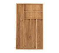 Bamboo cutlery tray Wooden Drawer Divider 6 Compartments Natural Material