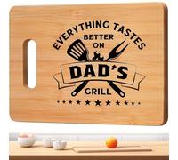 Bamboo Cutting Board Engraved with Heartwarming Message for Fathers Day Presents, Fathers Day Decorations from Daughter Son for Fathers Day Father Birthday Halloween Christmas Presents