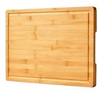 Bamboo Cutting Board for Kitchen, 18" Large Wood Charcuterie Cheese Board, Wooden Chopping Block with Side Handles and Juice Grooves