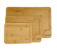 Bamboo Cutting Board Set of 3 for Kitchen - Wooden Cutting Board Set in 3 Sizes with Large (15"x10"), Medium (12"x8"), Small (9"x6") Charcuterie Chopping Boards for Kitchen - Safe, Solid & Thin Wood