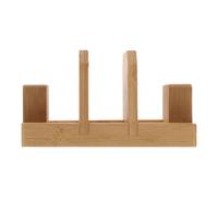 Bamboo Cutting Board Storage Stand, 3 Slot Vertical Chopping Board Rack | Angled Widened Base, Dual Board Organisation, Stable Countertop Storage, Efficient Drying, Modular Japanese Kitchen Design