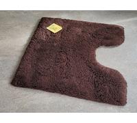 Bamboo Dark Brown Toilet Mat With Cutout 55X55 CM | 30 MM Pile | Without Latex