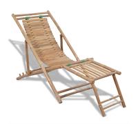 Bamboo Deck Chair with Footrest Furniture Patio Garden Beach Yard Outdoor vidaXL
