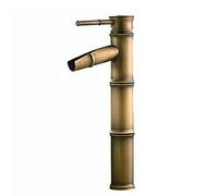 Bamboo Design Oak & Pine Waterfall Faucet - Antique Copper, Modern, Commercial, Brushed Bronze, Stainless Steel, 3-Way for Bathroom Sink