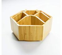 Bamboo Desk Organiser Rotating - Rotating Organiser Bamboo - Cosmetic Storage Box - Office Organiser Wood - Makeup Rotating Organiser - Multi-Purpose Desk Pen Holder