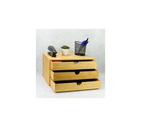 Bamboo Desktop 3 Drawer Wide Stand for Office Home