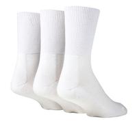 IOMI Footnurse - 3 Pack Unisex Extra Wide Bamboo Diabetic Socks | 4 Sizes | For Swollen Feet & Legs | Smooth Toe Seam | Cushioned Foot (6-8.5 UK, White)