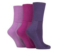 IOMI Footnurse - 3 Pack Unisex Extra Wide Bamboo Diabetic Socks | 4 Sizes | For Swollen Feet & Legs | Smooth Toe Seam | Cushioned Foot (4-8 UK, Blackberry)