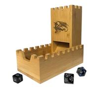 Bamboo Dice Tower | Special Edition Wooden Rolling Case | Perfect for DM's, Mini Games, RPG Players, DND, Dungeons and Dragons | Foldable Handcrafted Wood Die Roller Castle | Collapsible Chest
