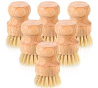 Bamboo Dish Scrub Brushes Wooden Cleaning Scrubbers Set Kitchen Dish Brush Wood Dish Scrubber Dishwashing Brush with Natural Sisal Bristles for Home Cleaning Iron Pots Pans Sink Vegetables (12 Packs)
