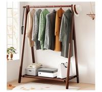Bamboo Donkey Coat Rack with Shoe Storage & 2 Hooks Space Saving Industrial Style Wooden nizer for Hallway & Entryway Available in 60 80 100 120CM