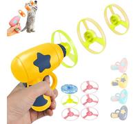 Bamboo Dragonfly Catapults Launchers,Interactive Cat Toy & Outdoor Flying Saucer Blaster,Glowing LED Dragonfly Catapults for Pet Exercise & Night Play,Fun Gift for Hobbyists and Pet Lovers-Yellow