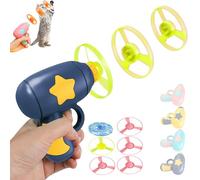 Bamboo Dragonfly Catapults Launchers,Interactive Cat Toy & Outdoor Flying Saucer Blaster,Glowing LED Dragonfly Catapults for Pet Exercise & Night Play,Fun Gift for Hobbyists and Pet Lovers-Dark Blue