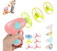 Bamboo Dragonfly Catapults Launchers,Interactive Cat Toy & Outdoor Flying Saucer Blaster,Glowing LED Dragonfly Catapults for Pet Exercise & Night Play,Fun Gift for Hobbyists and Pet Lovers-Pink