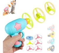 Bamboo Dragonfly Catapults Launchers,Interactive Cat Toy & Outdoor Flying Saucer Blaster,Glowing LED Dragonfly Catapults for Pet Exercise & Night Play,Fun Gift for Hobbyists and Pet Lovers-Blue