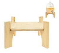 Bamboo Drink Dispenser Stand,Eco-Friendly Beverage Dispenser Stand for 1-2 Gallon Jars,14cm Height,Tool-Free Assembly,Fits Containers Under 25cm,for Parties,Home & Pet Bowls (Width 20 cm)