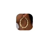 Bamboo Earrings for Women 90s Large Gold Bamboos Hoop Earrings Trendy 80mm Black Rose Red Gold Silver Bamboo Earring Hip Hop Jewelry for Women, 1, Metal, No Gemstone