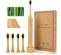 Bamboo Electric Sonic Toothbrush for Adults - 5 Cleaning Modes, 40,000 VPM, 2-Minute Timer, IPX7 Waterproof, Deep Cleaning (Toothbrush)