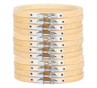 Bamboo Embroidery Frame 13cm Hoops Set of 12 for Embroidery Enthusiasts and Silks Painting Artists
