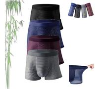 Bamboo Fibre Boxer Shorts For All-Day Comfort, 2025 Upgrade Breathable Hero Mens Underwear, Soft Briefs Built with 3D Pouch(A,L)