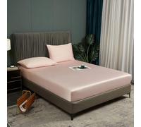 Bamboo Fitted Sheet 90 x 200 cm Pink Antibacterial Soft Fitted Sheets Cooling 100% Bamboo Fitted Sheet Set Box Spring Bed Sheet 90 x 200 cm Fitted Sheet for up to 25 cm Mattress