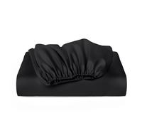 Cosy House Collection Luxury Bamboo Fitted Sheet - Master Bedroom Essentials - Bamboo Viscose Blend - Fade & Stain Resistant - Deep Pocket, Silky Soft & Breathable (Super King, Black)