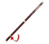 Bamboo Flute Bitter Bamboo Copper Double-Section Bamboo Flute Woodwind Instrument C/D/E/F/G Key Brass Joints 2-Section Brown For Professionals And Beginners(G)