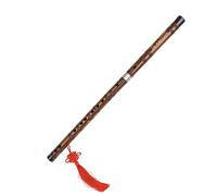 Bamboo Flute Dizi Reddish Brown Beginner's Entry-level Musical Instrument Flute Two-section Flute In A Plastic Box(F Key)