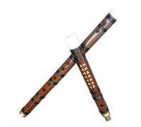 Bamboo Flute Dizi Single-insert Two-section Beginner Transverse Flute Bitter Connected To Copper Black Wire Flute(D Key)