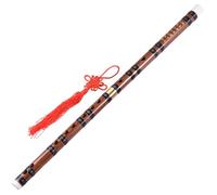 Bamboo Flute Dizi Single Plugs In Bronze Temple Second Scholars Flute Nationality Blowing Musical Instrument(C Key)