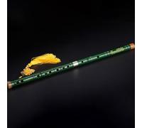 Bamboo Flute Flute Instrument Beginner Adult Professional Bitter Transverse Flute Single Output White Copper(Green,E Key)