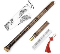 Bamboo Flute Instrument Chinese Open Hole Bamboo Flute Traditional Musical Instrument Recorder Nanxiao G/F Tune Durable(G Key 2section)