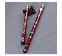 Bamboo Flute Red Noble Classical Traditional Two-section Bamboo Flute Woodwind Instrument Standard Pitch (Color : E)