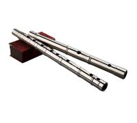 Bamboo flute, Titanium Alloy Flute Two-section Professional Bamboo Section Playing Thickened Bamboo Dizi Musical Instrument Beginners bamboo flute(C Key)