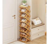 Bamboo Foldable Shoe Rack, Free Standing Shelf Without Installation, Multifunctional Storage for Entryway, Closet, Bedroom, Hallway