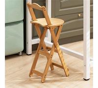 Bamboo Folding Bar Stool, Counter Height With Backrest