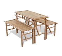Vidaxl Table With 2 Benches 100 Cm Bamboo Picnic Tables
