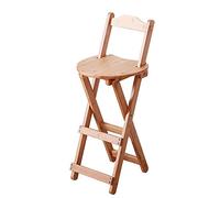 Bamboo Folding Chair with Backrest - Eco-Friendly Space-Saving Step Stool for Kitchen, Dining Room, Studio, Home & Office