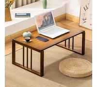 Bamboo Folding Coffee Table - Compact Japanese Tatami Low Dining Table for Small Spaces, Foldable Farmhouse Style for Sitting on the Floor