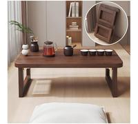 Bamboo Folding Coffee Table Japanese Low Dining Table SpaceSaving Floor Table for Living Room Portable Foldable Design (Brown 70 x 37 x 30 cm)