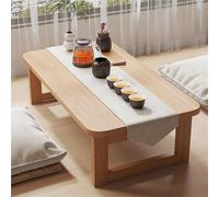 Bamboo Folding Coffee Table - Low Meditation Desk & Serving Tray for Living Room Bedroom Balcony Office - Natural Finish Compact Size (60x37x30cm)