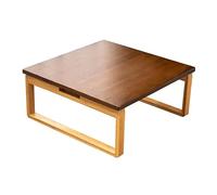 Bamboo Folding Coffee Table - Low Square Tea Desk with Foldable Legs Cact Dining Table for Living Room Patio and Smals - Slish & Versatile Design