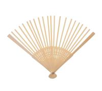 Bamboo Folding Fan Frame with White Paper Fan Japanese Hand Fan Frame DIY Wood Craft Blank Foldable Fan Frame Ribs Hand Fan Making Supplies Kit Chinese Handheld Fan Material (Wood Color)