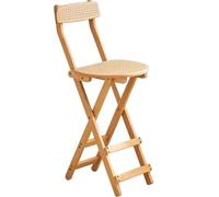 Bamboo Folding High Stool for Kitchen & Bar, Lightweight Design, 100kg Capacity, Space Saving Practical Seating Solution