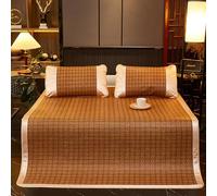 Bamboo Folding Sleep Mat Breathable Carbonized Mahjong Bamboo Mattress Non-Slip Ideal for Single/Double Bed Family & School Use (Color D 150cm)